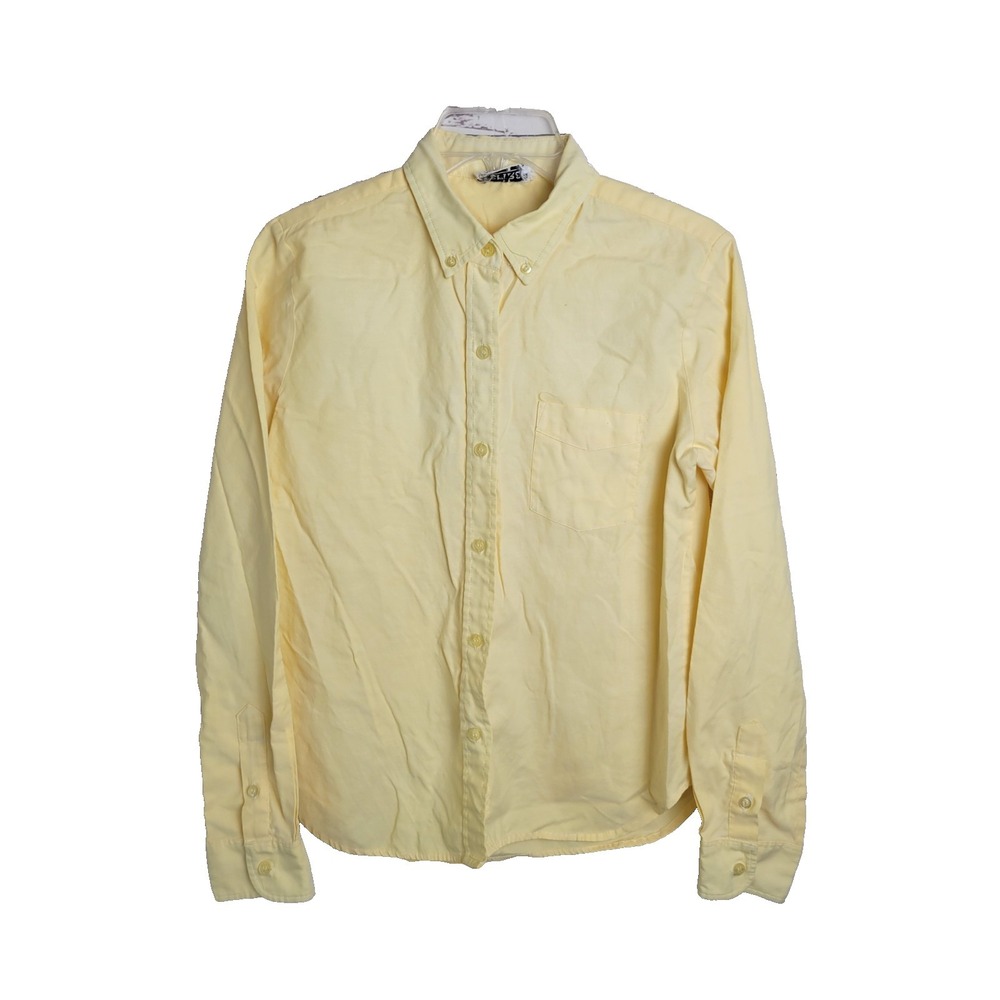 Vintage Erika Womens Yellow Button Down Shirt Long Sleeve Classic Retro Large